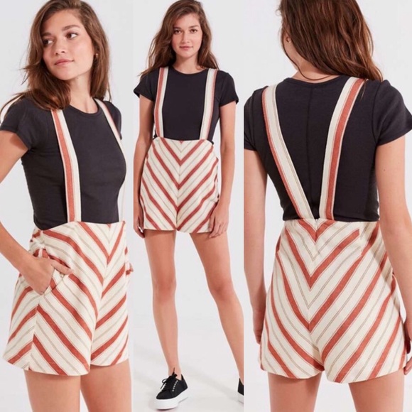 Urban Outfitters Maisy Striped Shortall Overall - Picture 4 of 8